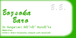 bozsoka baro business card